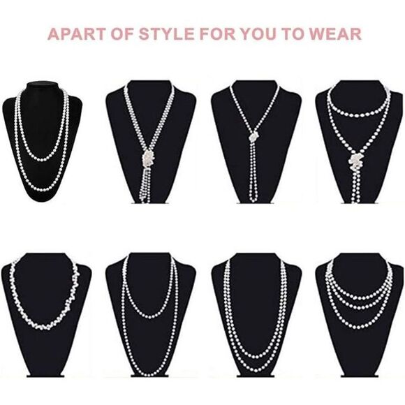 ❤️✨ 4PCS 1920s Red Accessories Flapper Great Gatsby Retro Costume Set NEW main image 11